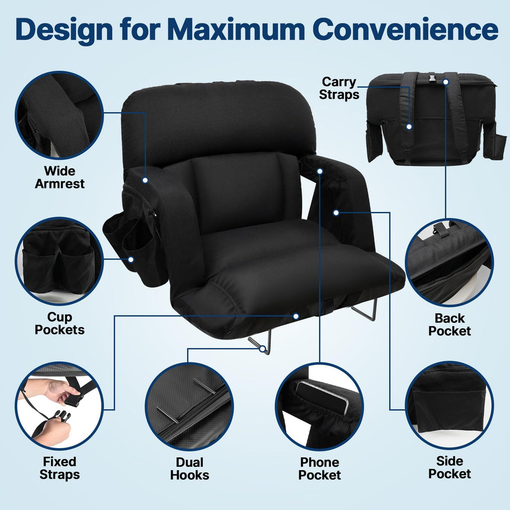 25'' Stadium Seat with Back Support, 2pcs K213