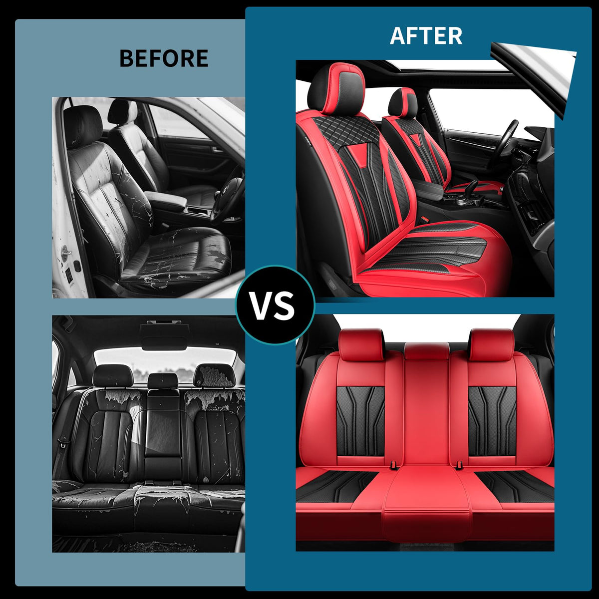 Red & Black Car Seat Covers F103