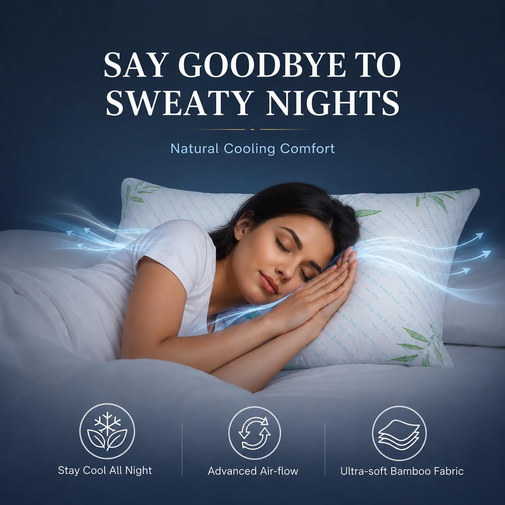 King Size Set of 2 Cooling Hybrid Bed Pillows K8929