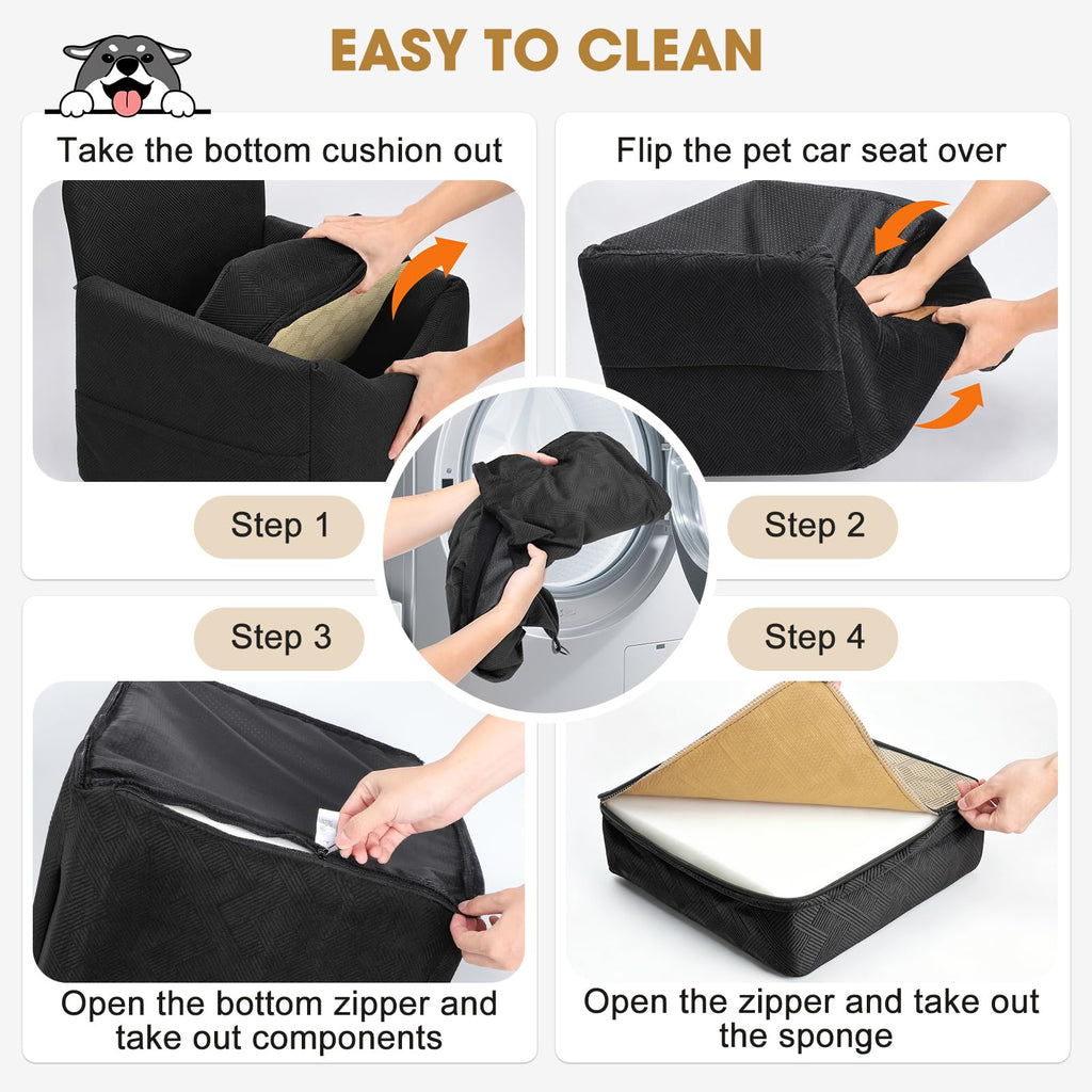 Dog Car Seat with Detachable Washable Cover and Cushion X4186