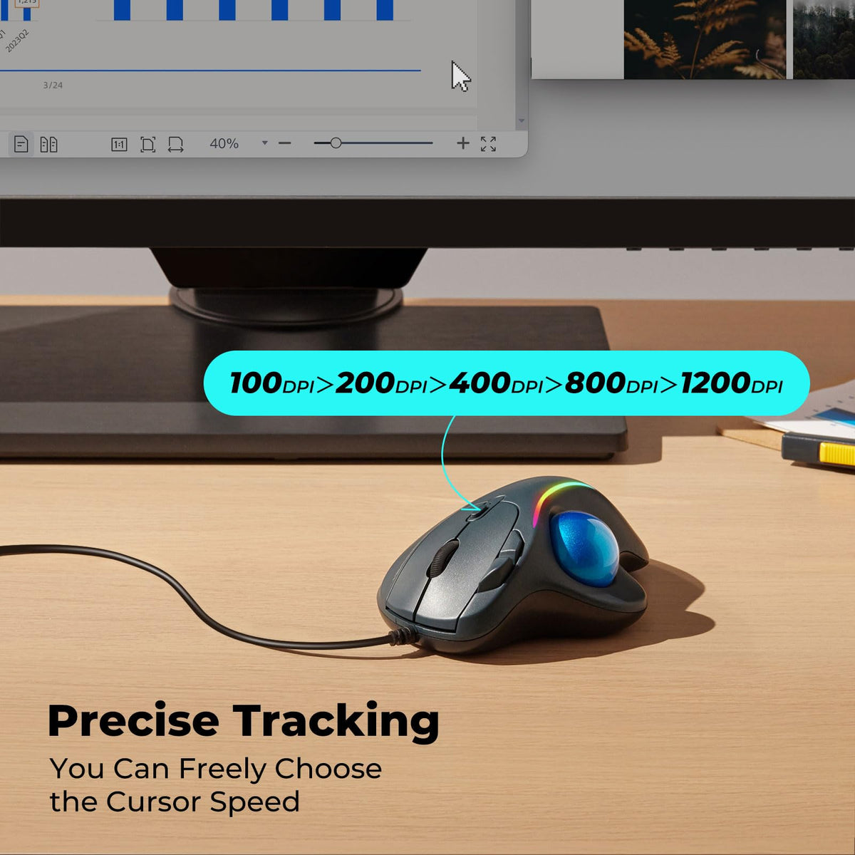Ergonomic Trackball Mouse D3392