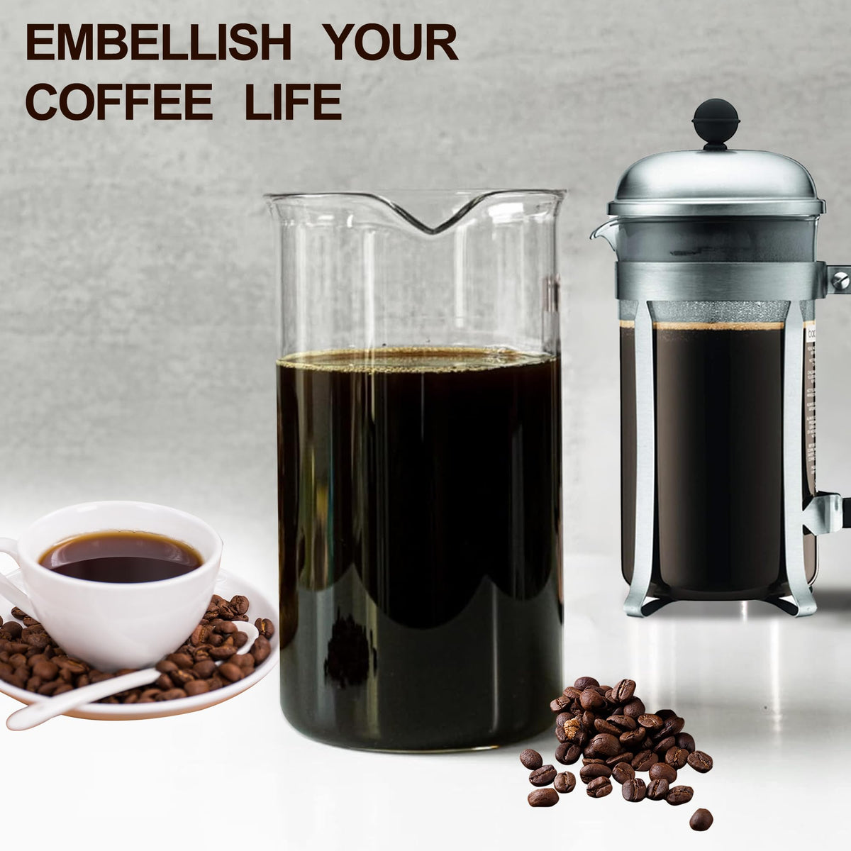 Glass French Press Replacement, 34 Ounce, Dishwasher Safe D657912