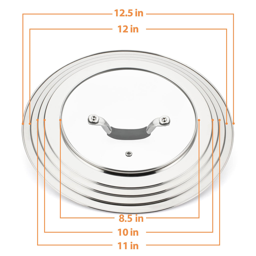Stainless Steel Universal Lid for Pans Pots Fits 8.25 9 10 11 12 Inch M389070