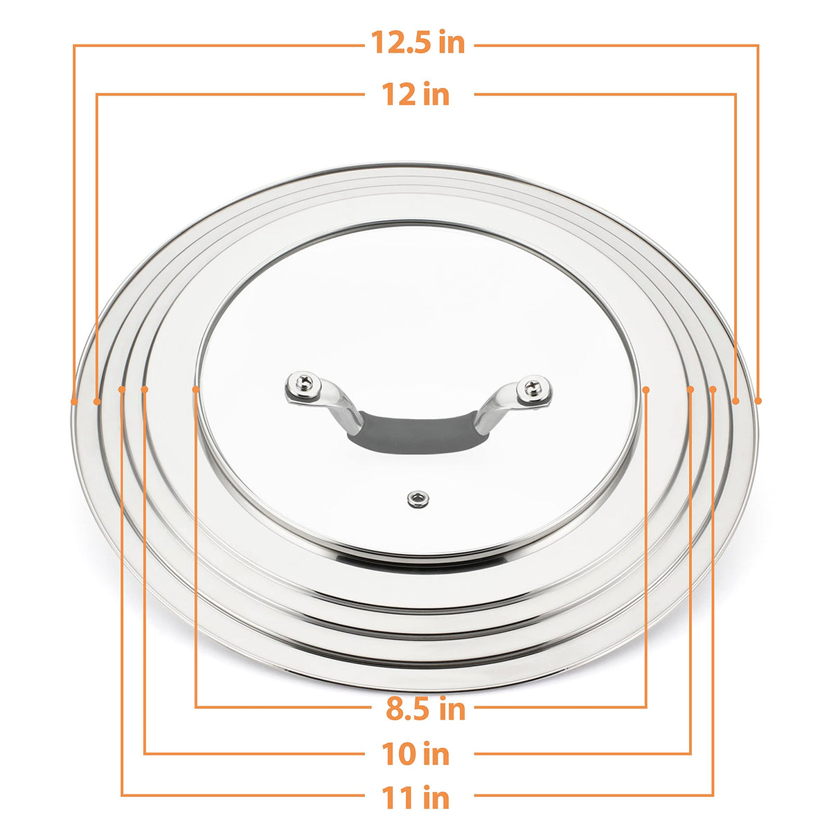 Stainless Steel Universal Lid for Pans Pots Fits 8.25 9 10 11 12 Inch M389070