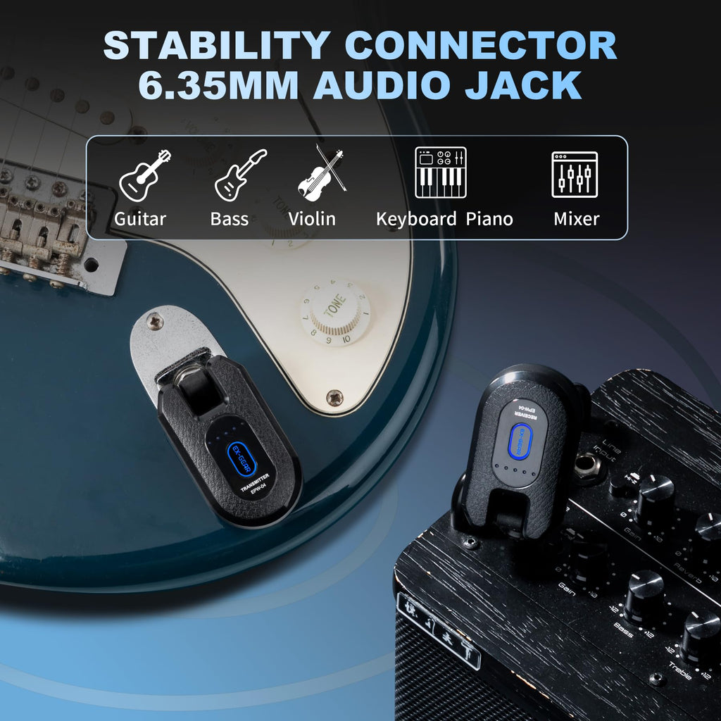 Wireless Guitar System 2.4GHz for Electric Guitar Bass B257