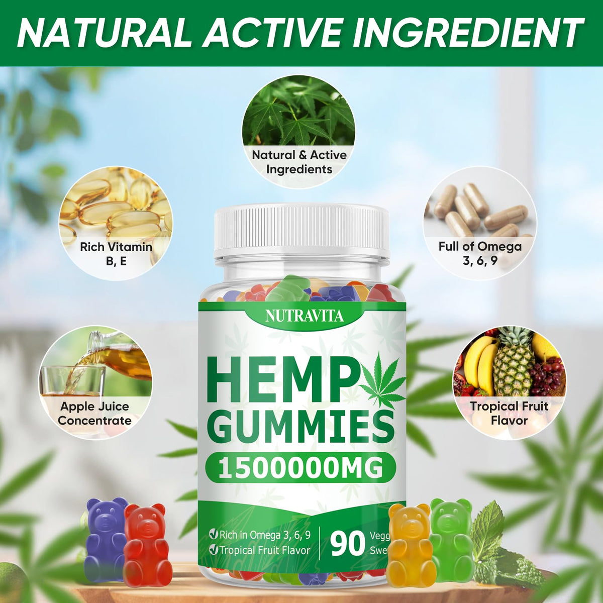 Hemp Gummies 90 Gummies V25839
