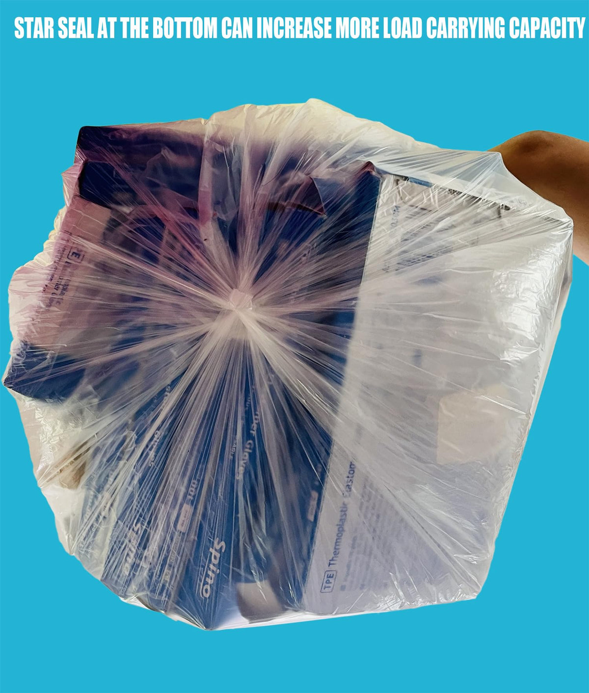 40-45 Gallon Clear Heavy Duty Plastic Trash Bags, 125 Count H70847