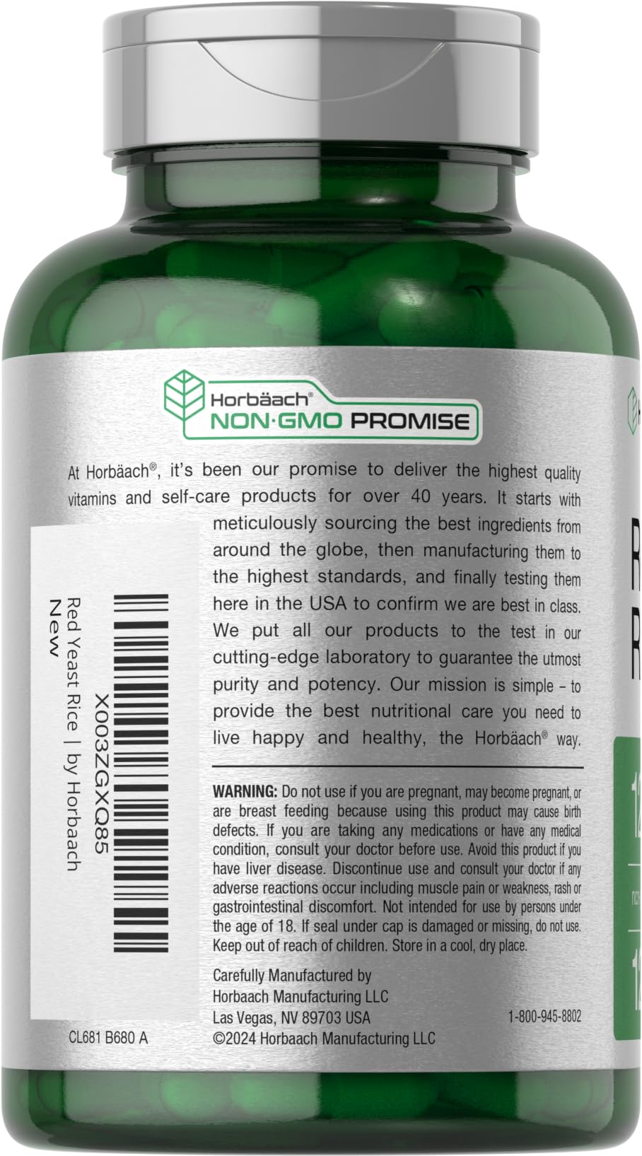 Red Yeast Rice 1200 mg 120 Capsules P1026
