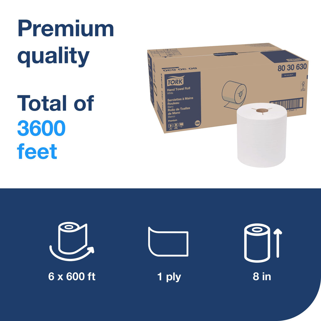 White Roll Hand Towel 6 Rolls T15950