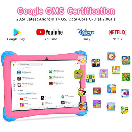 10 inch Android 14 Kids Tablet with Case Z27121