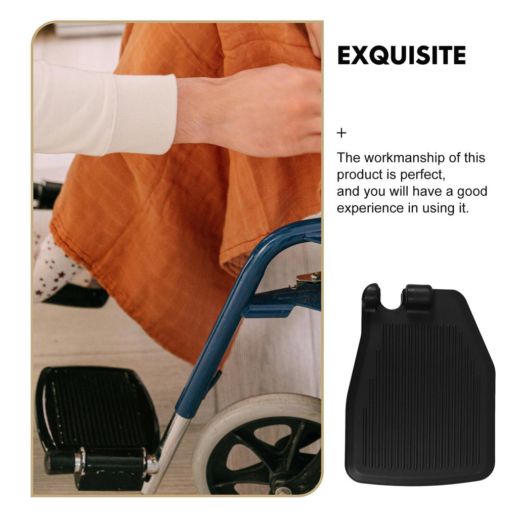 Black Plastic Wheelchair Footplates Replacement Pair Y2803