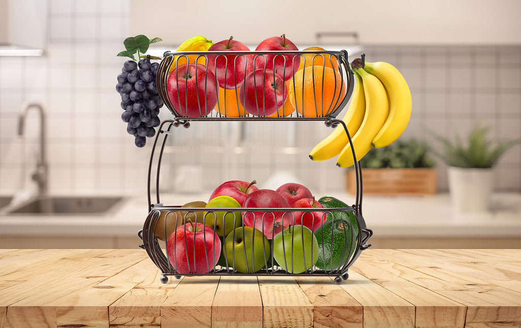 2-Tier Countertop Fruit Basket Holder K748