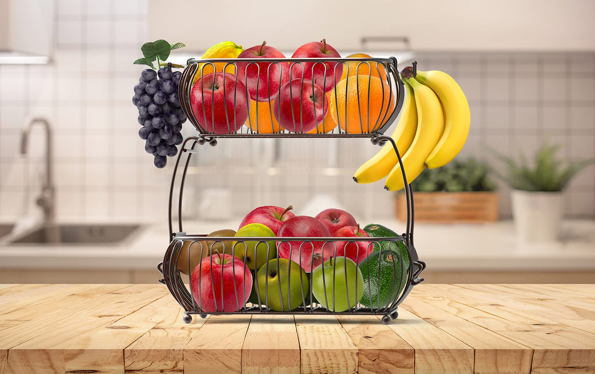 2-Tier Countertop Fruit Basket Holder K748