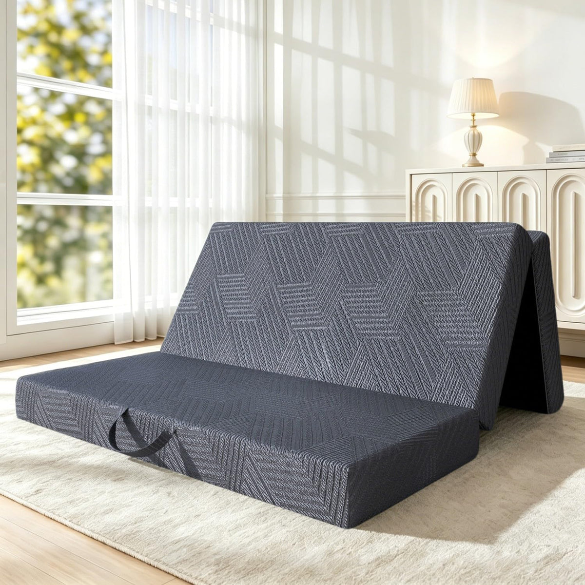 6 Inch Queen Tri-fold Memory Foam Mattress with Storage Bag U706