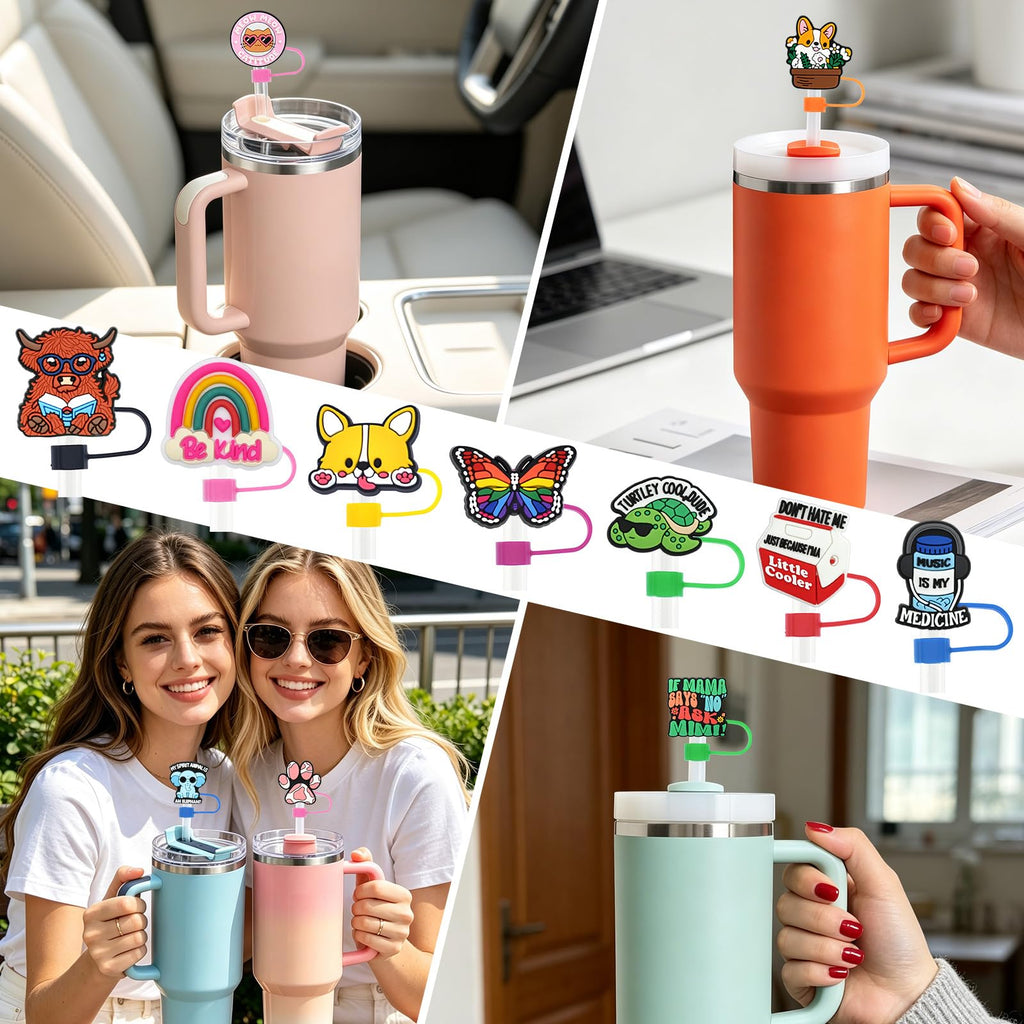 200PCS Straw Covers Cap for Tumbler Straws J122113