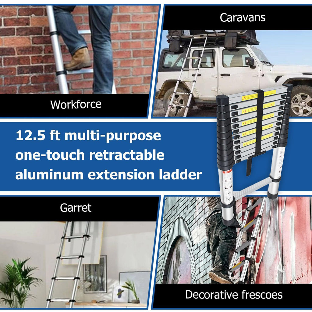 12.5 FT Aluminum Telescoping Ladder T52181