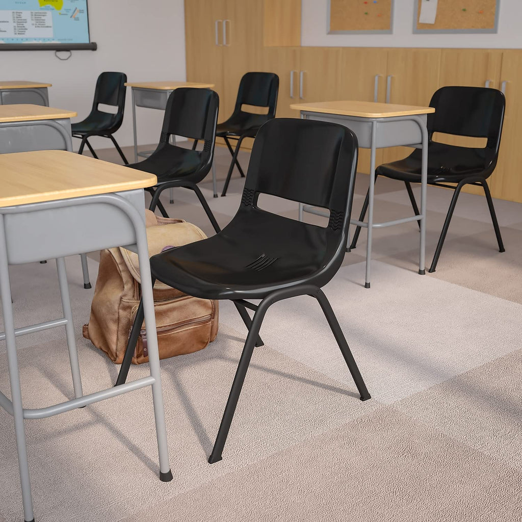 Black Ergonomic Stack Chair 5-Pack O34574