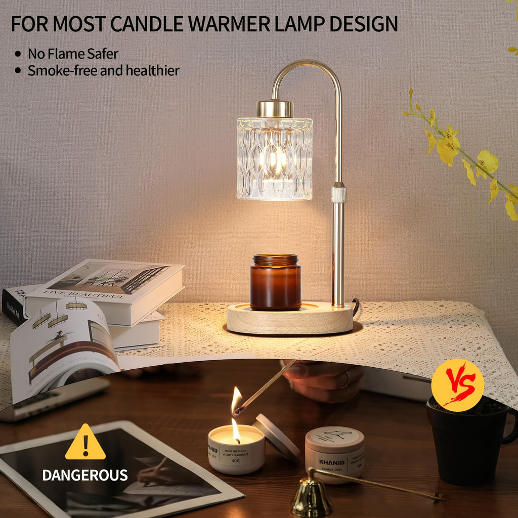 Gold Candle Warmer Lamp with Dimmer and Timer J568812