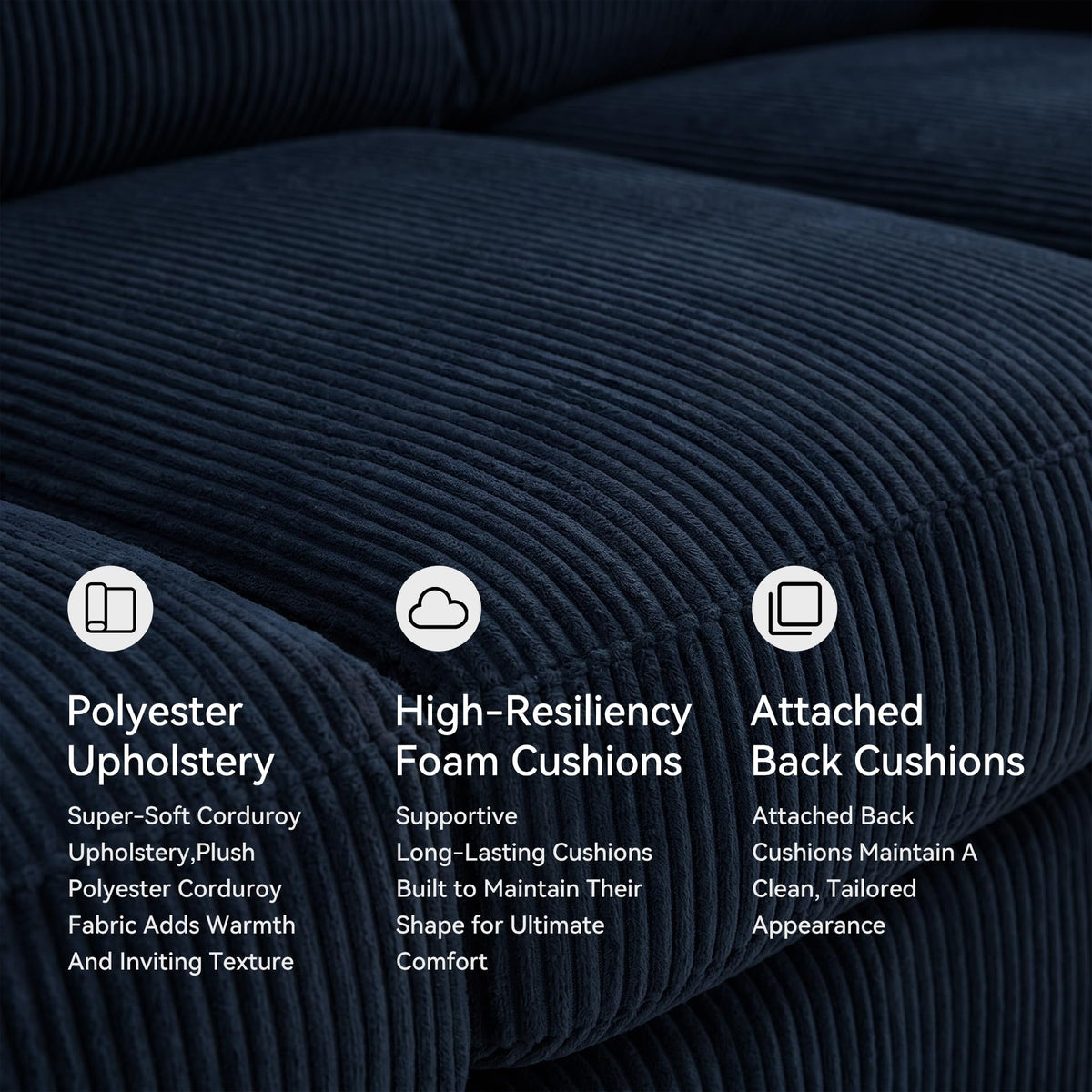 Navy Corduroy Sofa M155