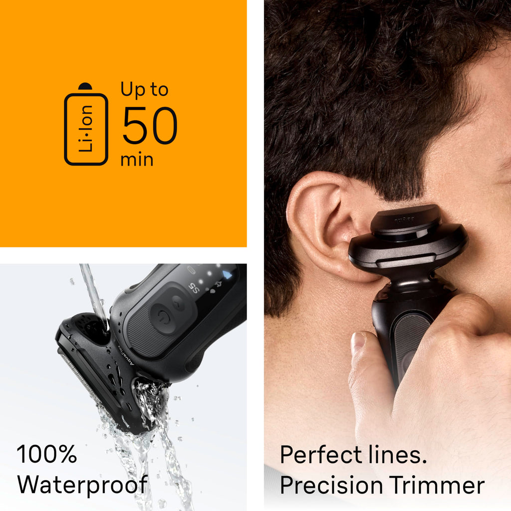 Black Wet & Dry Electric Shaver with Trimmer A533