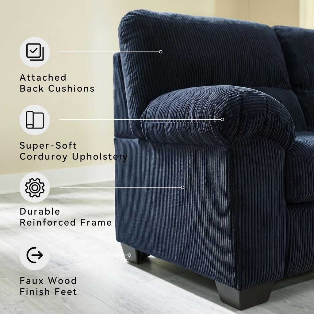 Navy Corduroy Sofa M155