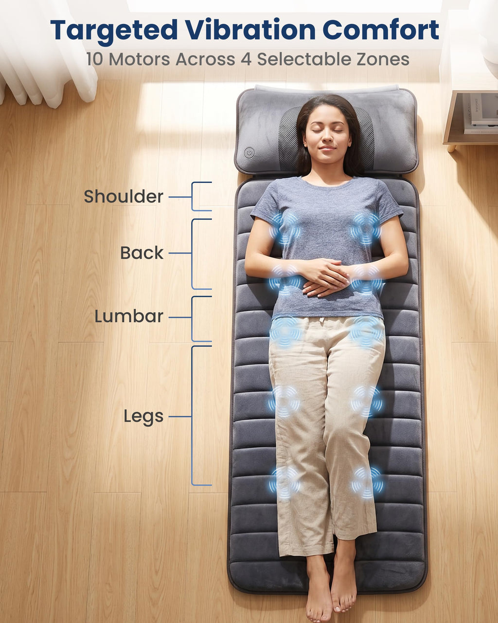 Full Body Massage Mat with Detachable Shiatsu Neck Pillow A314714