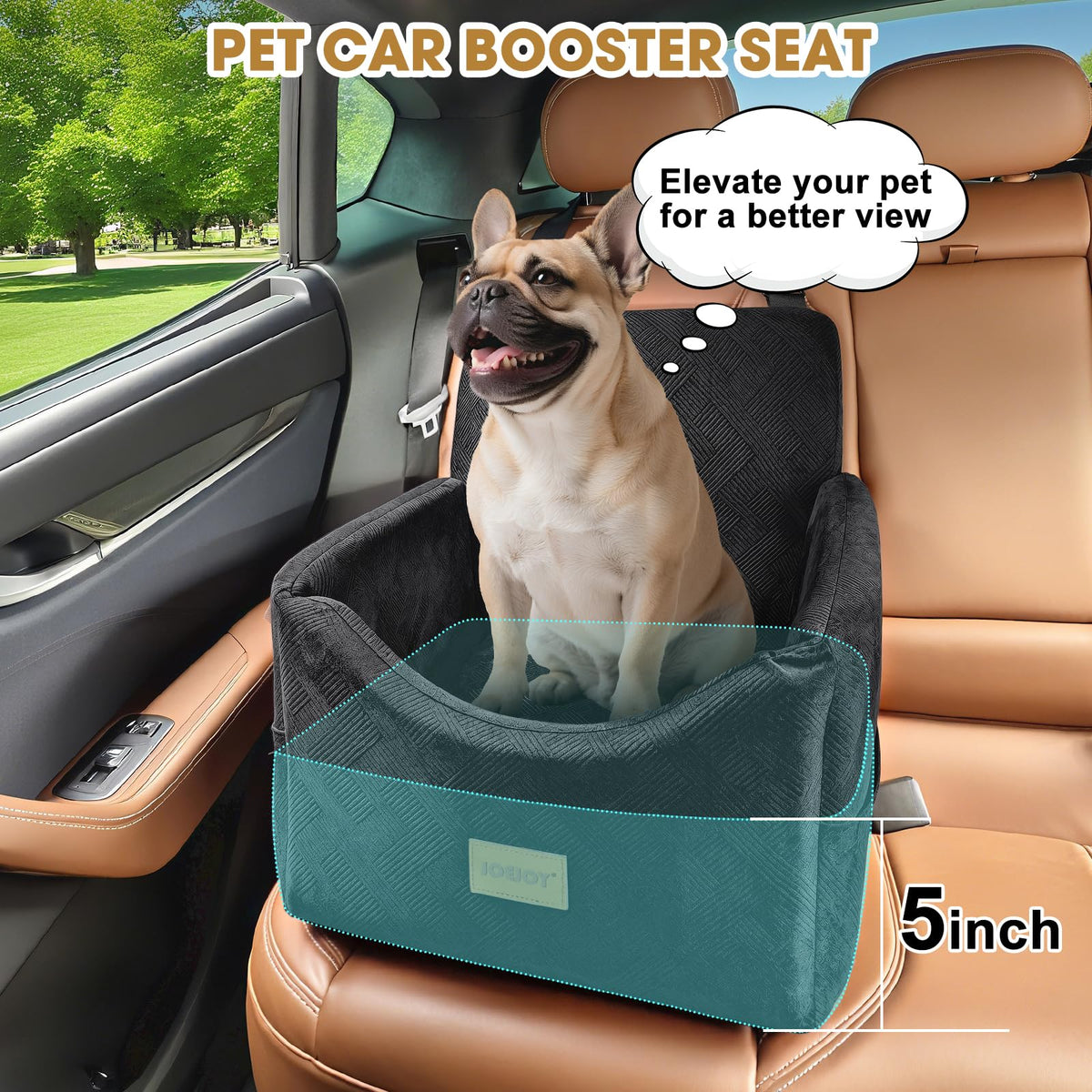 Dog Car Seat with Detachable Washable Cover and Cushion X4186