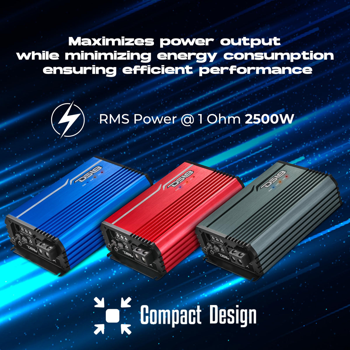 Compact Full-Range Class D 1-Channel Amplifier 2,500 Watts RMS U4045