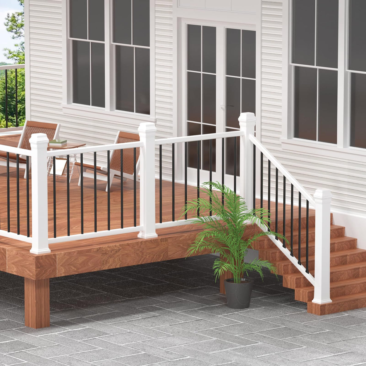 100 Pack 26" Square Black Aluminum Deck Balusters U921