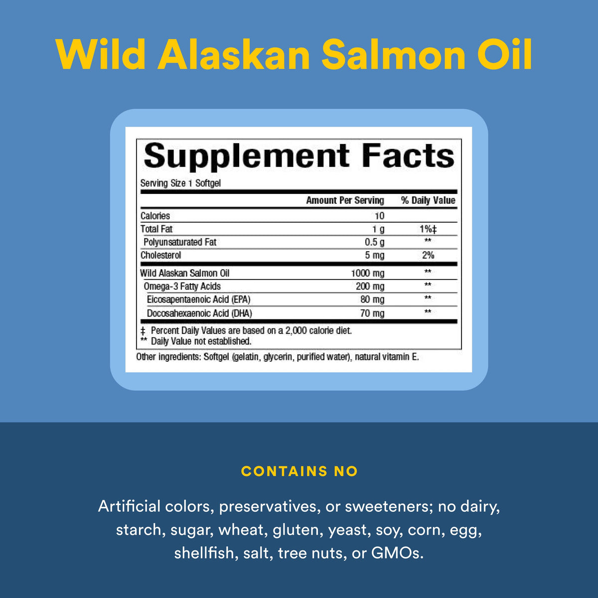 Wild Alaskan Salmon Oil 1,000 mg Omega-3 180 Softgels K2776