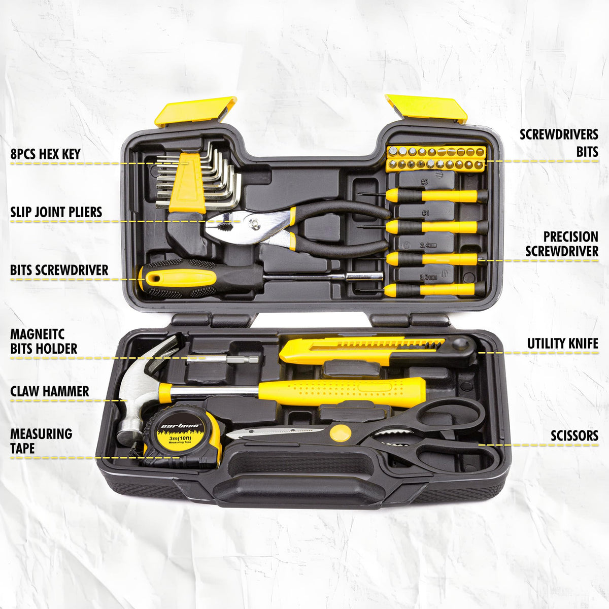 39-Piece Household Tool Set with Storage Case G70456