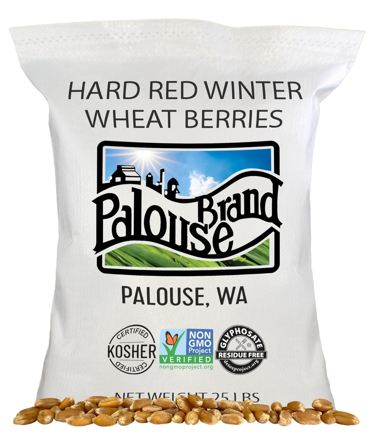 Hard Red Winter Wheat Berries 25 LBS Bag Sproutable Non-GMO Kosher E3476