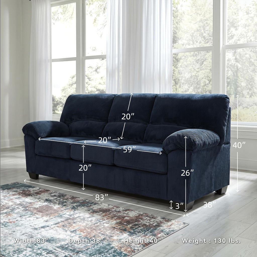Navy Corduroy Sofa M155