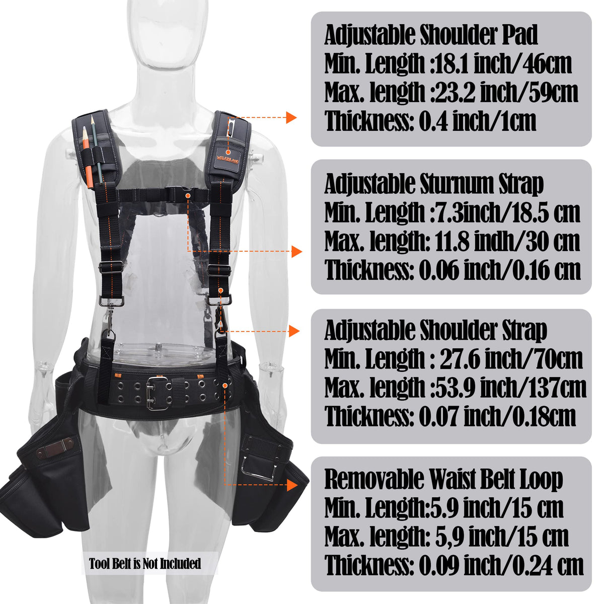 Padded Tool Belt Suspenders B147202