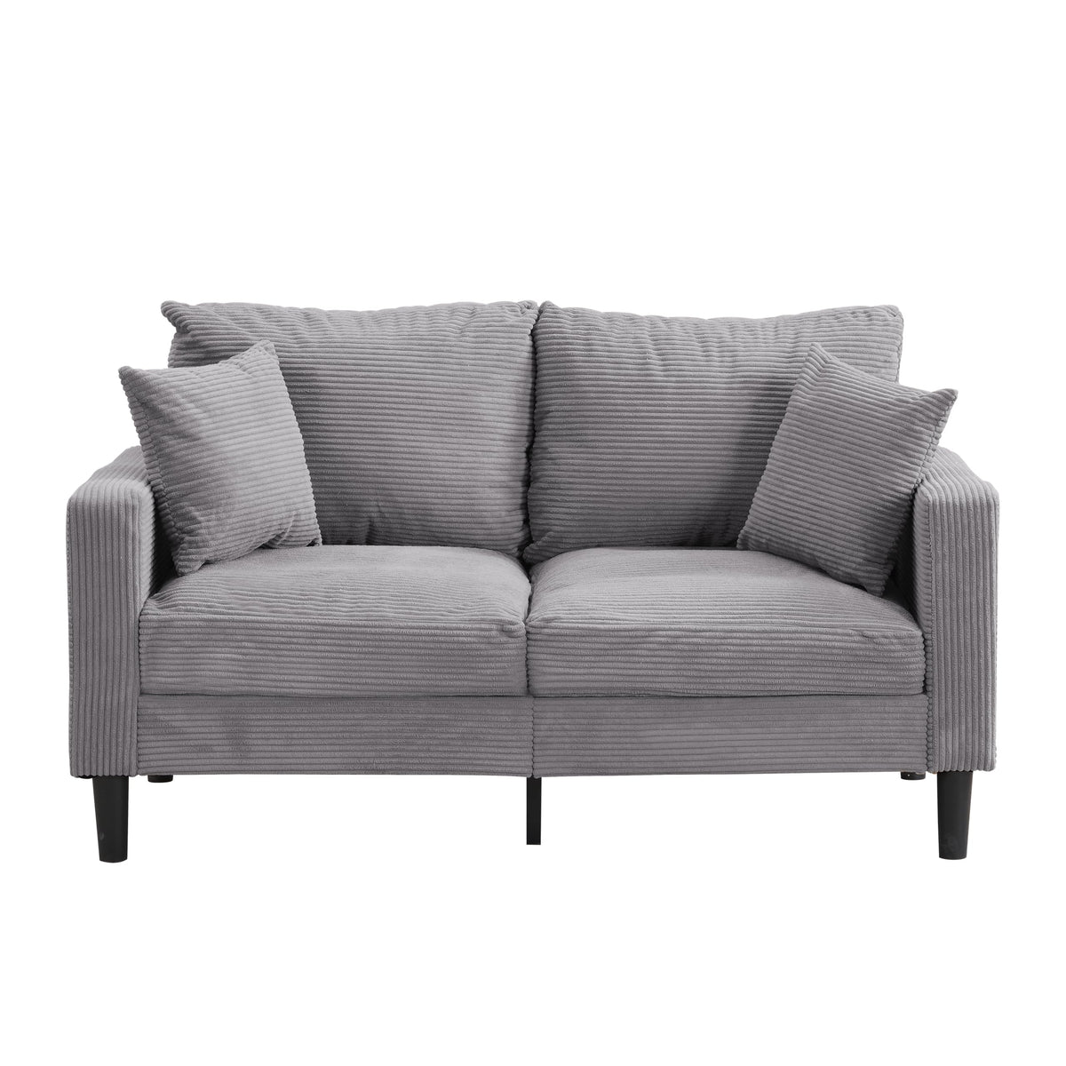 Oversized Corduroy Sofa with 2 Throw Pillows W383543