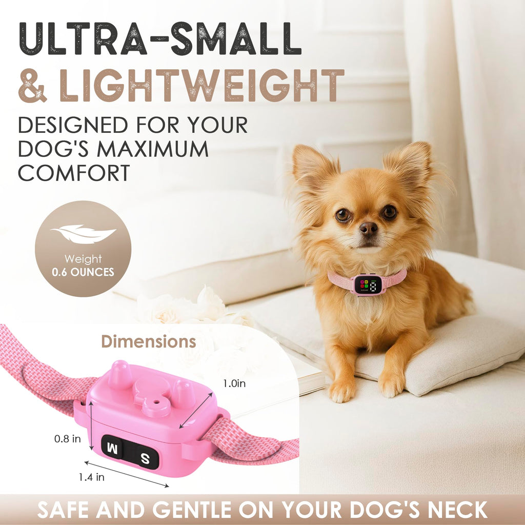 No Shock Rechargeable Bark Collar for Small Dogs 5-15 lbs Y94563
