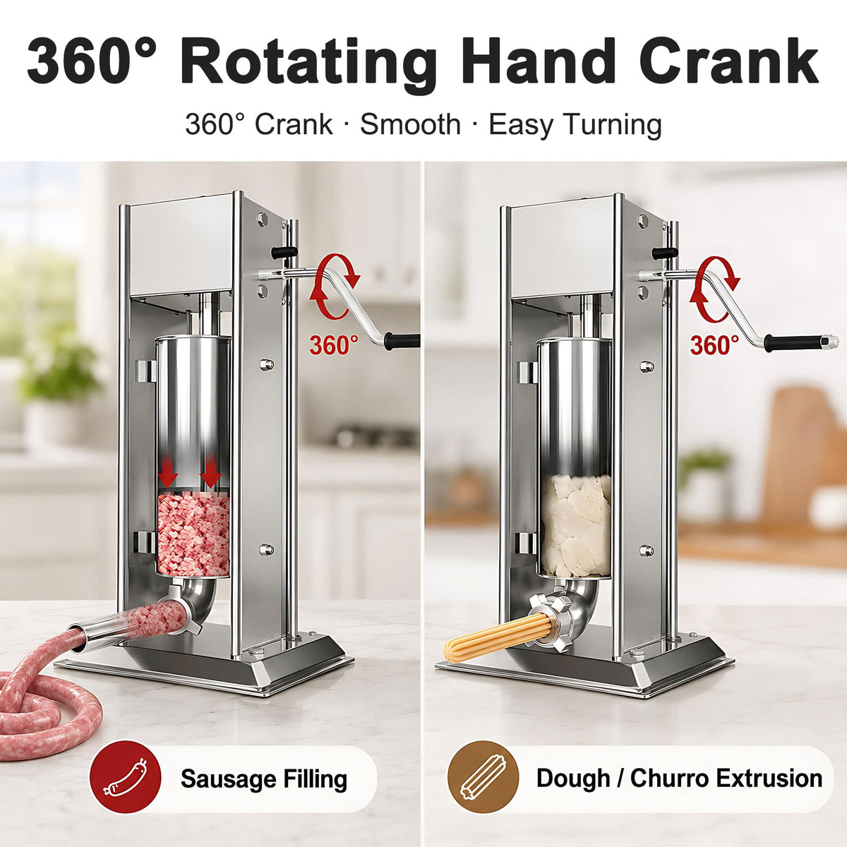 Vertical Manual Churro Extruder with 6-Shape Nozzle Kit S4292
