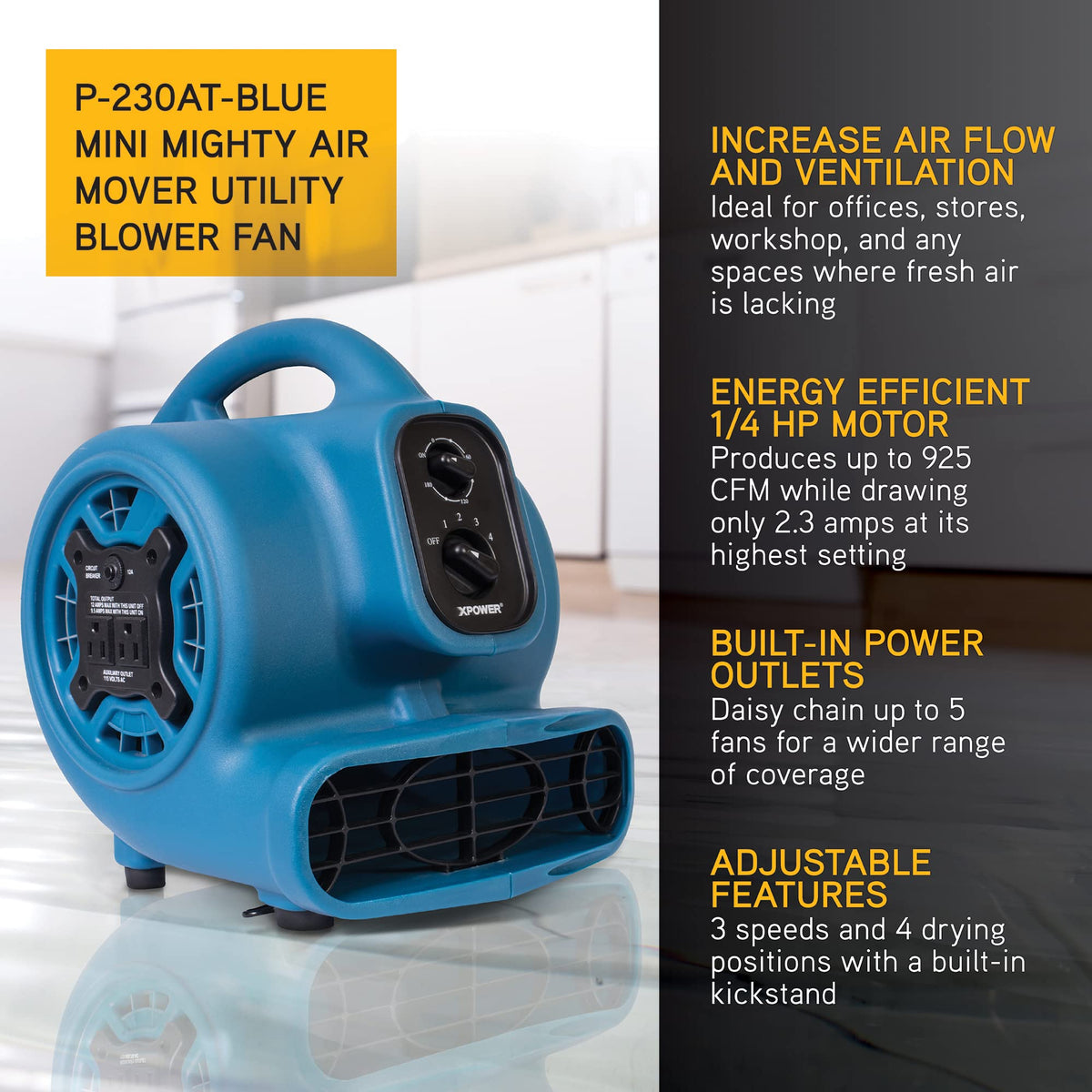 1/4 HP 925 CFM Centrifugal Air Mover F7706