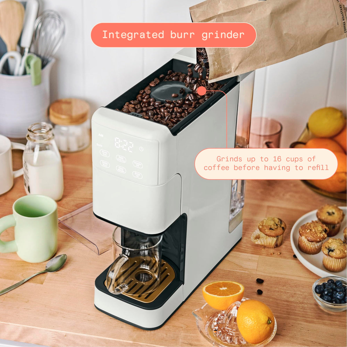 Single Serve Coffee Maker with Burr Grinder Q253