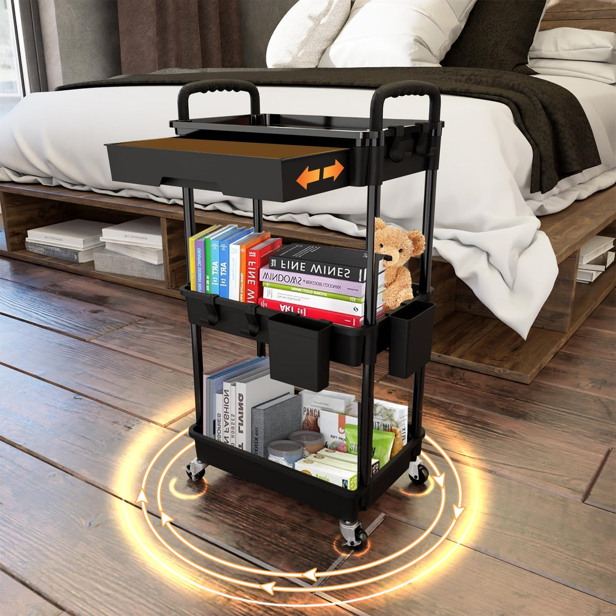 3 Tier Rolling Utility Cart with Drawer A27687