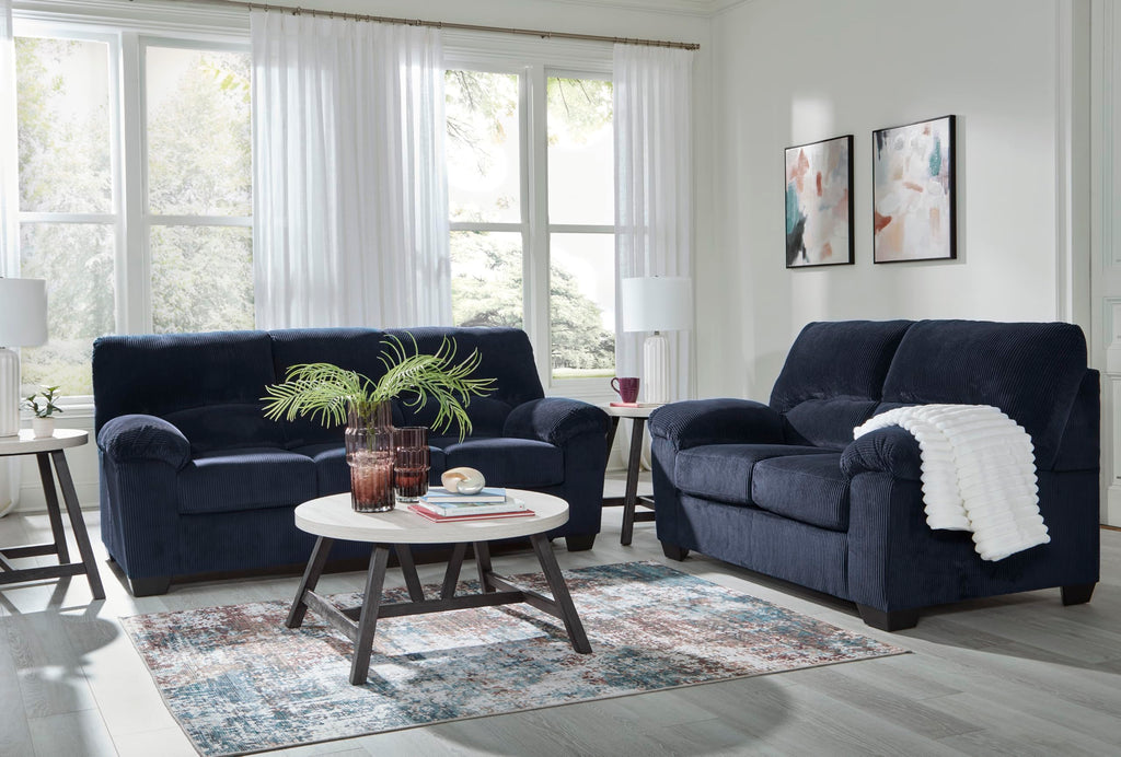 Navy Corduroy Sofa M155