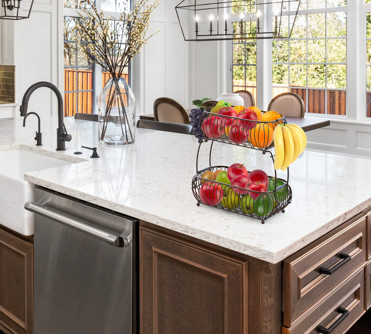 2-Tier Countertop Fruit Basket Holder K748