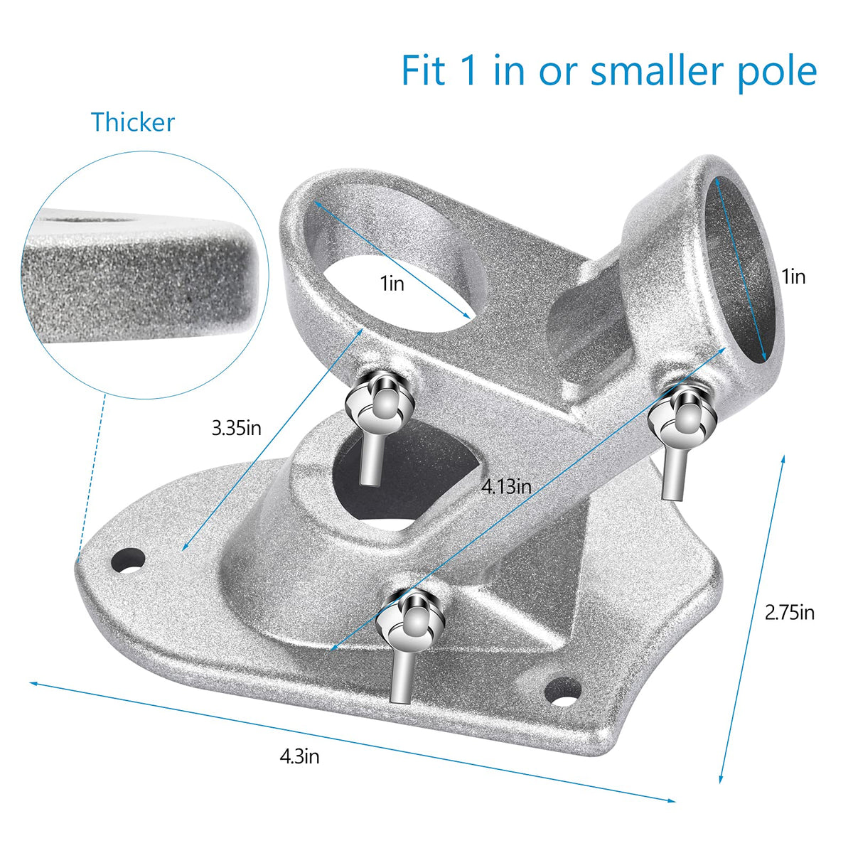 Heavy Duty Aluminum Flag Pole Holder 1" Inner Diameter M554