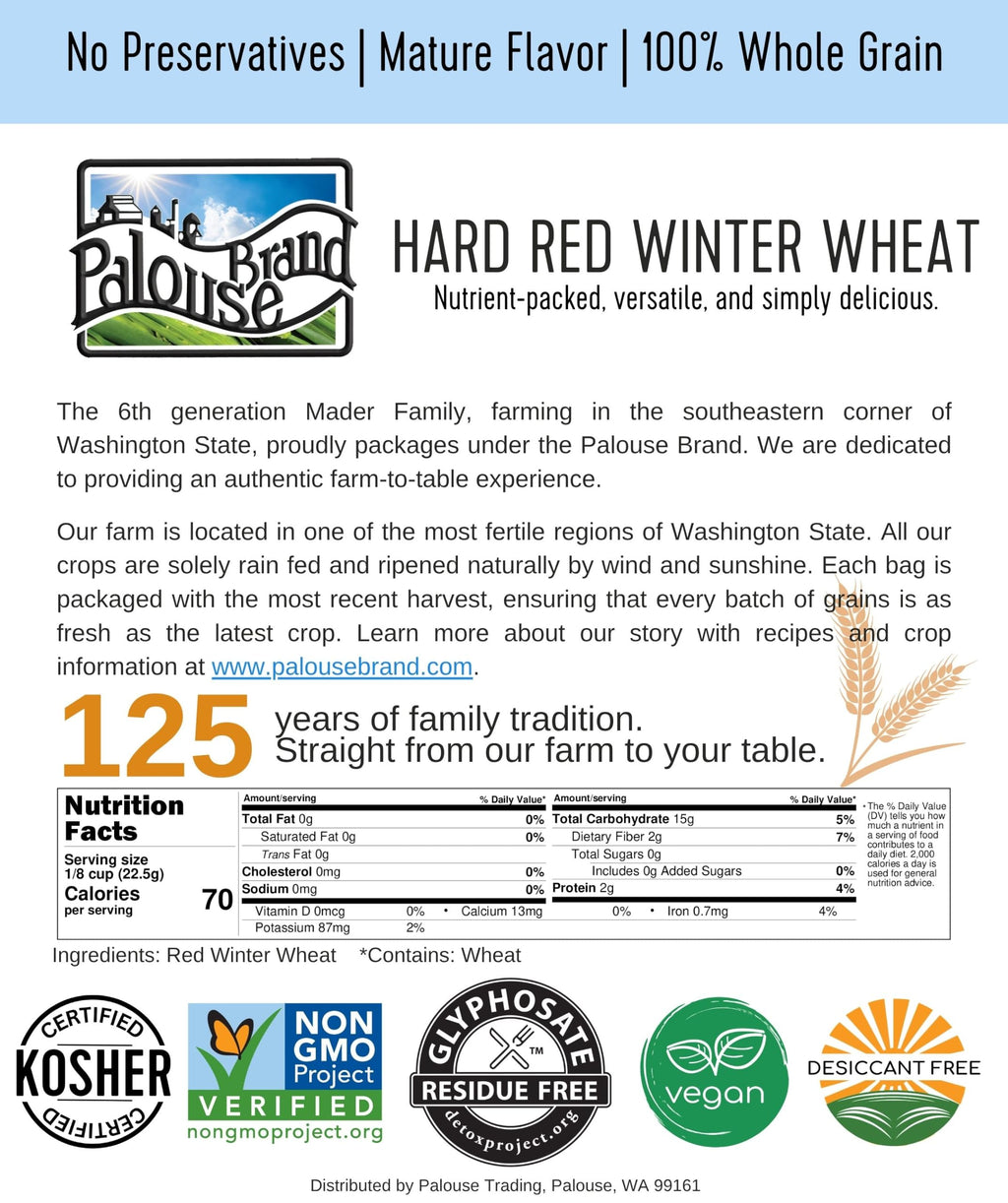Hard Red Winter Wheat Berries 25 LBS Bag Sproutable Non-GMO Kosher E3476