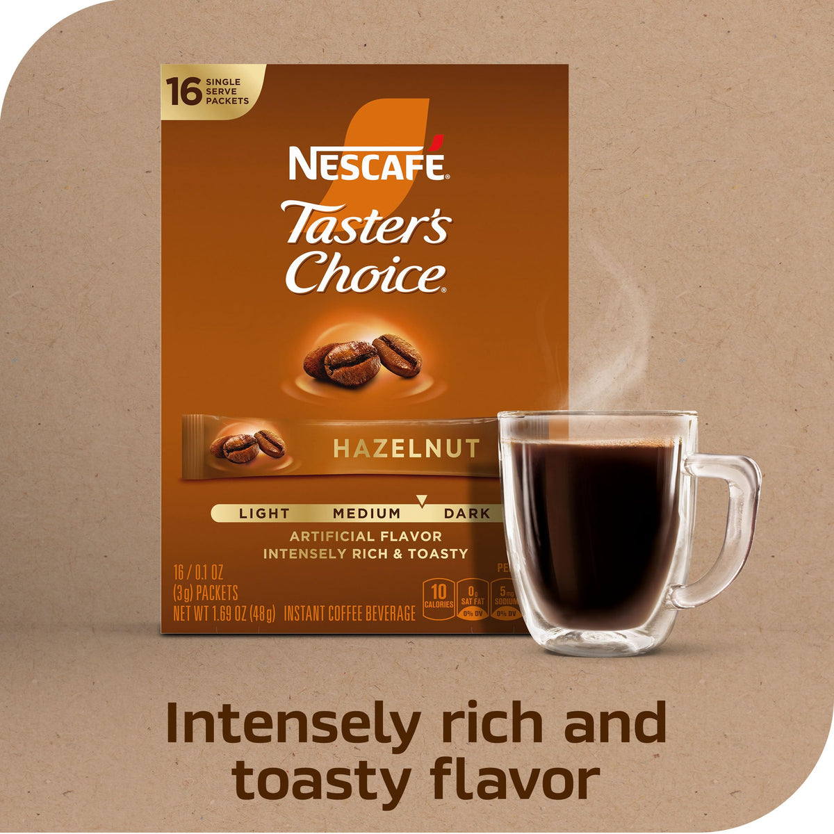 Hazelnut Flavored Coffee 8 Boxes 128 Packets V5105