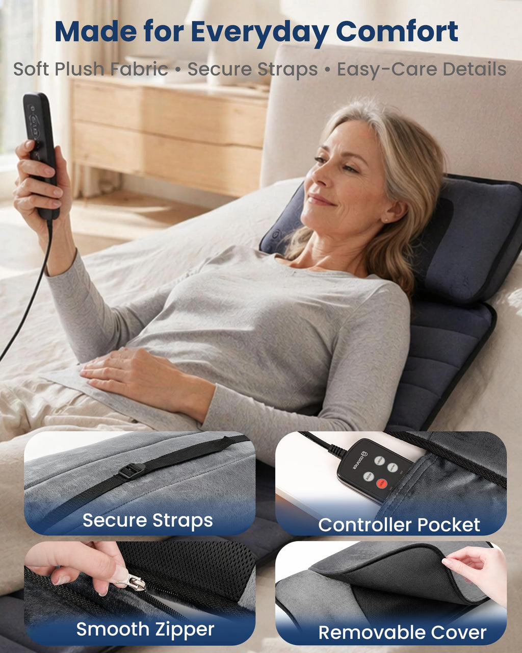 Full Body Massage Mat with Detachable Shiatsu Neck Pillow A314714
