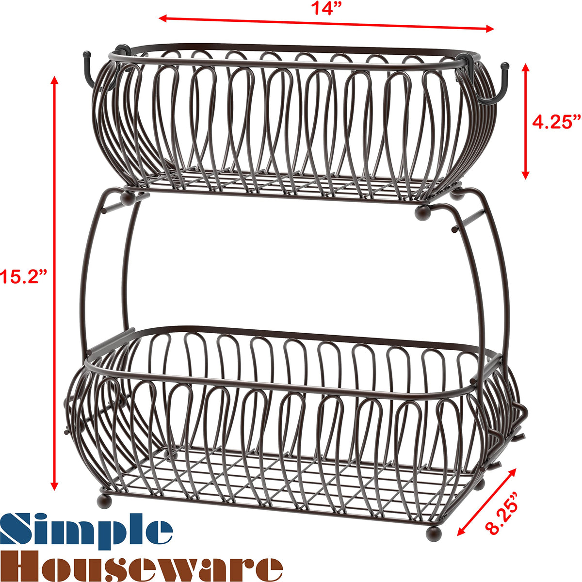 2-Tier Countertop Fruit Basket Holder K748