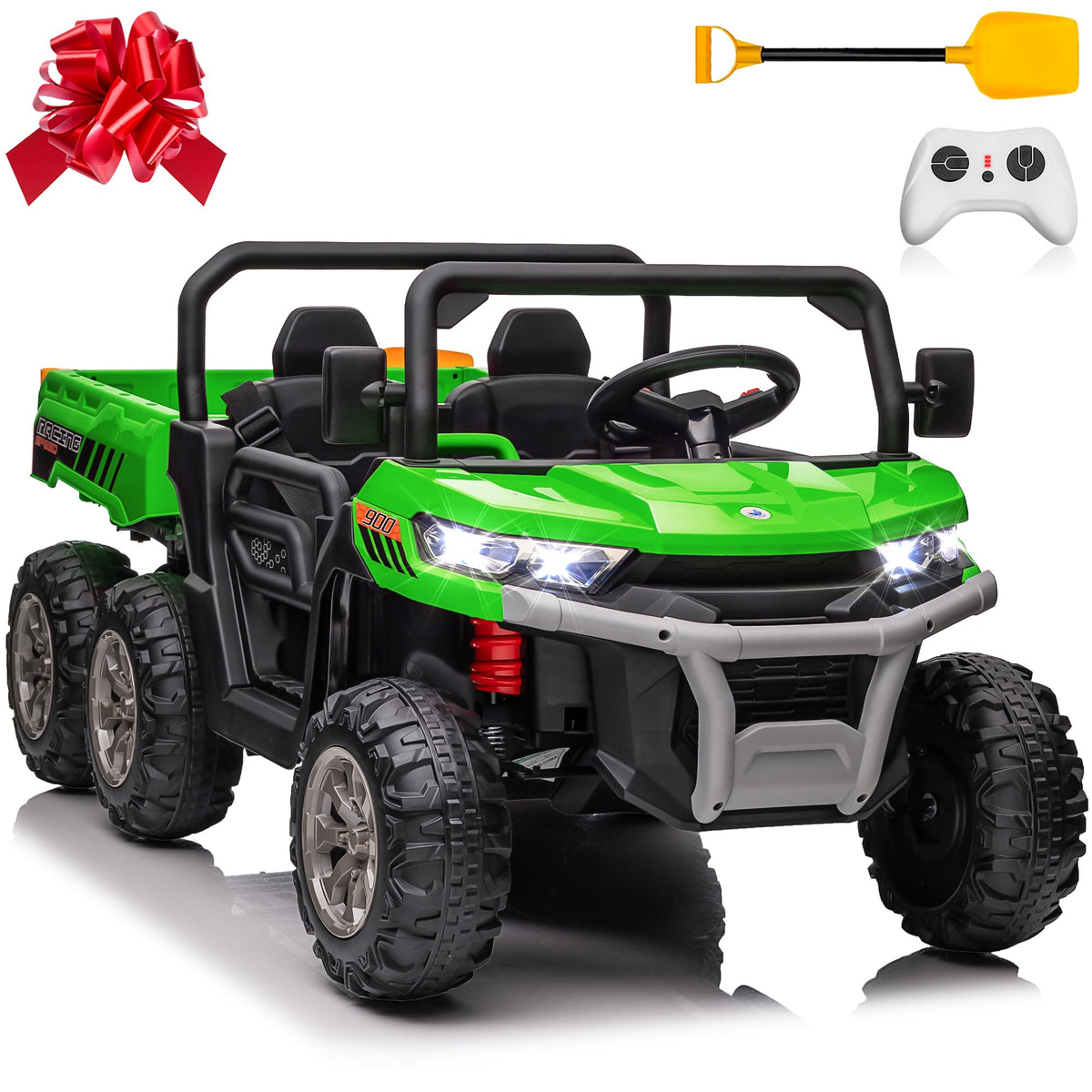 24V 2 Seater 4WD 6-Wheels Battery Powered Ride On Dump Truck V452