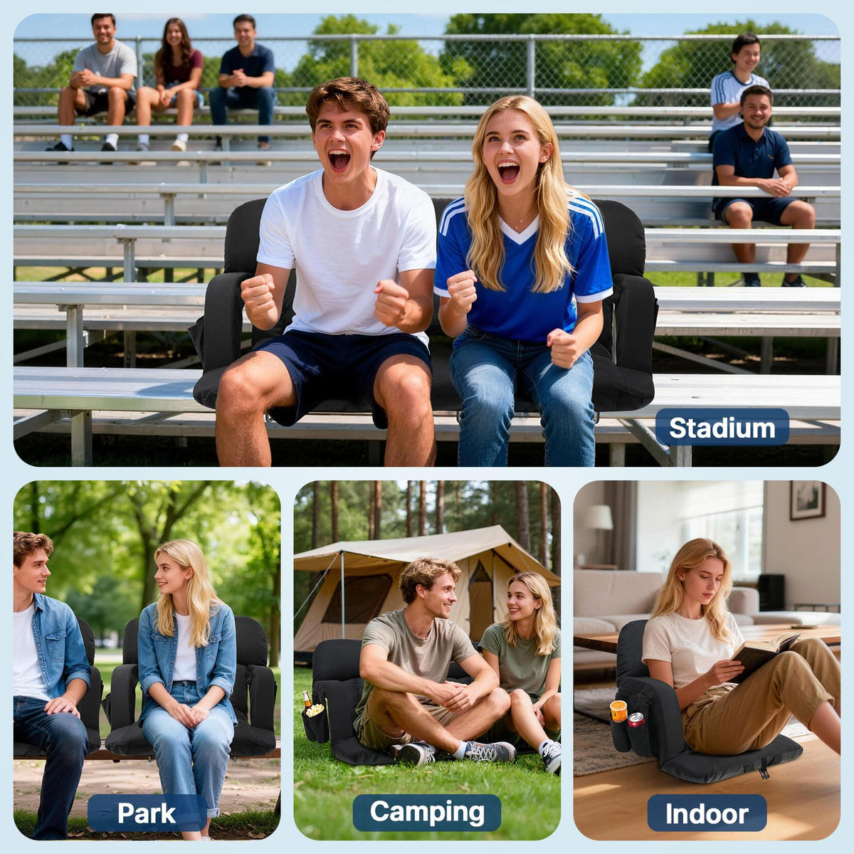 25'' Stadium Seat with Back Support, 2pcs K213