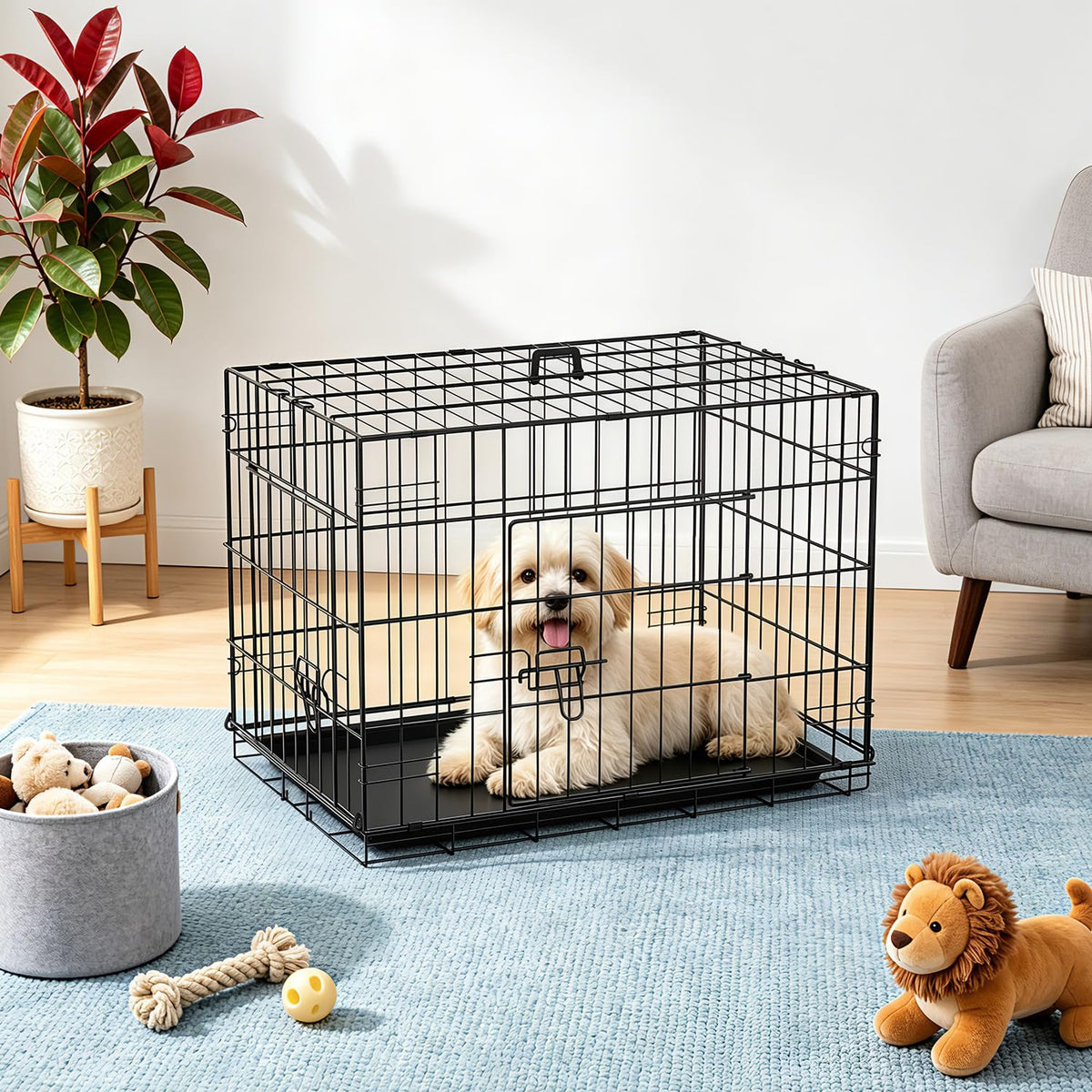 24" Foldable Metal Dog Crate E294789